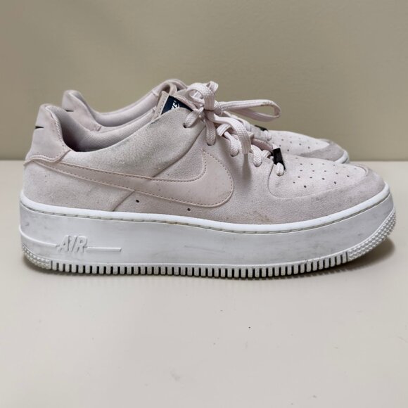 Nike Women's Air Force 1 Sage Suede Low Size 9.5 Barely Rose - AR5339 604 White - Picture 2 of 8